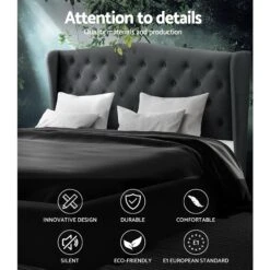 Altona King Bed Frame Charcoal -Home Luxe Store BFRAME E PIER K CHAR ABC 19034 03