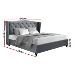 Altona King Bed Frame Grey -Home Luxe Store BFRAME E PIER K GY AB 10559 02