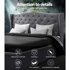 Altona King Bed Frame Grey -Home Luxe Store BFRAME E PIER K GY AB 10559 03