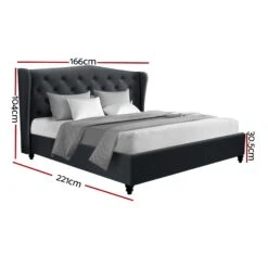 Altona Queen Bed Frame Charcoal -Home Luxe Store BFRAME E PIER Q CHAR ABC 19033 02