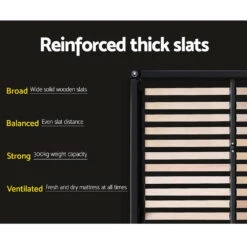 Altona Queen Bed Frame Charcoal -Home Luxe Store BFRAME E PIER Q CHAR ABC 19033 04