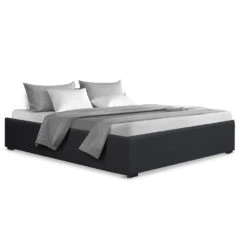 Toki Gas Lift Queen Bed Frame Base With Storage Charcoal -Home Luxe Store BFRAME E TOKI Q CHAR AB 15535 00