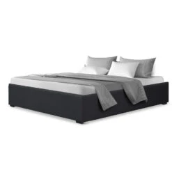 Toki Gas Lift Queen Bed Frame Base With Storage Charcoal -Home Luxe Store BFRAME E TOKI Q CHAR AB 15535 02