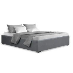 Toki Gas Lift Queen Bed Frame Base With Storage Grey -Home Luxe Store BFRAME E TOKI Q GY AB 17914 00