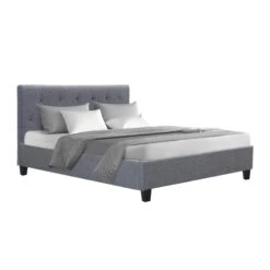 Hyams Double Bed Frame Grey -Home Luxe Store BFRAME E VANKE D GY AB 16674 00
