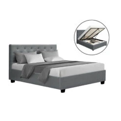 Dorilla Gas Lift Storage Double Bed Frame - Grey