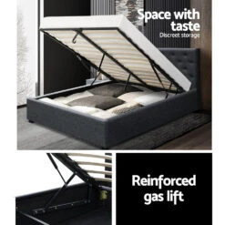 Dorilla Gas Lift Storage Queen Bed Frame - Charcoal -Home Luxe Store BFRAME E VILA Q CHAR AB 202503041142 04