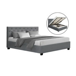 Dorilla Gas Lift Storage Queen Bed Frame - Grey