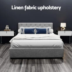 Dorilla Gas Lift Storage Queen Bed Frame - Grey -Home Luxe Store BFRAME E VILA Q GY AB 202503041142 04