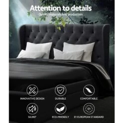 Avalon King Bed With Drawers Charcoal -Home Luxe Store BFRAME F MILA K CHA ABC 17739 04