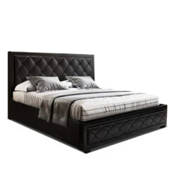 Bronte Storage Queen Bed Frame Black -Home Luxe Store BFRAME F TIYO GAS Q BK ABC 15248 00