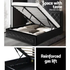 Bronte Storage Queen Bed Frame Black -Home Luxe Store BFRAME F TIYO GAS Q BK ABC 15248 03