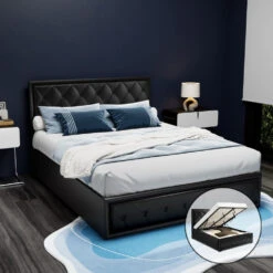 Bronte Storage Queen Bed Frame Black