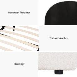 Ella Gas Lift Double Bed Frame - Beige Bouclé Upholstery -Home Luxe Store BFRAME G ELLA D BG ABC 202505231805 05