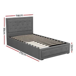 Bronte Storage King Single Bed Frame Grey -Home Luxe Store BFRAME G GAS TIYO KS GY ABC 202503041144 01