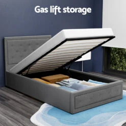 Bronte Storage King Single Bed Frame Grey -Home Luxe Store BFRAME G GAS TIYO KS GY ABC 202503041144 03