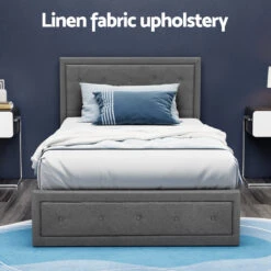 Bronte Storage King Single Bed Frame Grey -Home Luxe Store BFRAME G GAS TIYO KS GY ABC 202503041144 04