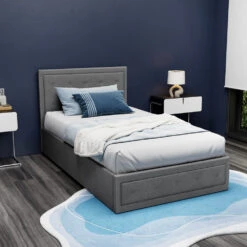Bronte Storage King Single Bed Frame Grey
