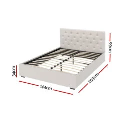 Dorilla Gas Lift Storage Double Bed Frame - Beige -Home Luxe Store BFRAME G GAS VILA D BG ABC 217181 01