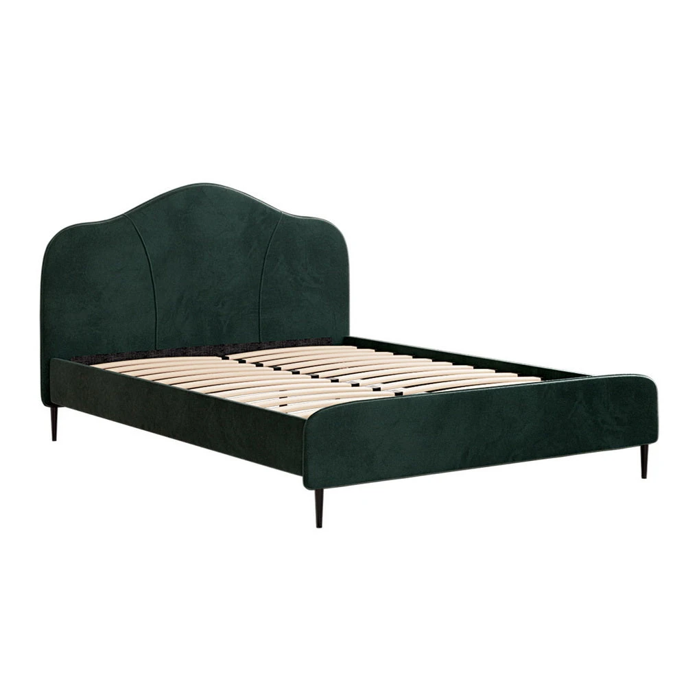 Daintree Queen Velvet Bed Frame - Dark Green 7 Daintree Queen Velvet Bed Frame - Dark Green - Image 7
