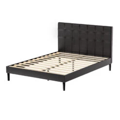 Manly Double LED Bed Frame With Charge Ports Black -Home Luxe Store BFRAME G RAVI D BK ABC 94872 00