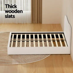 Albany Double Boucle Bed Frame - Cream White -Home Luxe Store BFRAME H DARA D WH ABC 190312 05