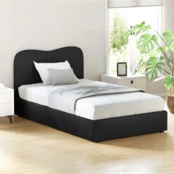 Albany Bouclé King Single Bed Frame - Black