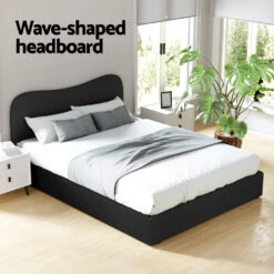 Albany Bouclé Queen Bed Frame - Black -Home Luxe Store BFRAME H DARA Q BK ABC 217187 04