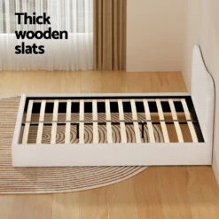 Albany Queen Boucle Bed Frame - Cream White -Home Luxe Store BFRAME H DARA Q WH ABC 190311 05