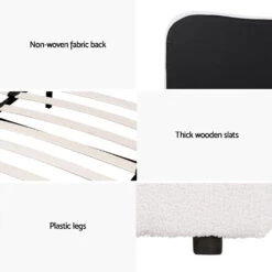 Albany Queen Boucle Bed Frame - Cream White -Home Luxe Store BFRAME H DARA Q WH ABC 190311 06