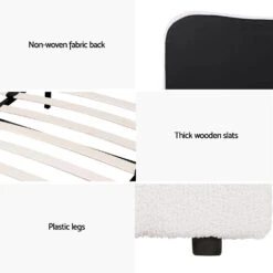 Single Premium Package | Albany Boucle Bed Frame Cream White, Alanya Euro Top Pocket Spring Mattress (Medium Firm) & Pillowtop Mattress Topper -Home Luxe Store BFRAME H DARA S WH AB 190313 06 1