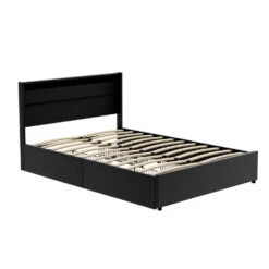 Double Package | Dunelight LED Bed Black & Bonita Pillow Top Mattress (Medium Firm) -Home Luxe Store BFRAME H DUNN D BK ABC 203202 00 2