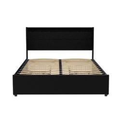 Dunelight LED Double Bed Frame With 4 Storage Drawers - Black -Home Luxe Store BFRAME H DUNN D BK ABC 203202 02