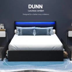 Dunelight LED Double Bed Frame With 4 Storage Drawers - Black -Home Luxe Store BFRAME H DUNN D BK ABC 203202 03 fa6baf7c 6836 42d9 a2de 4ffef09ad80c