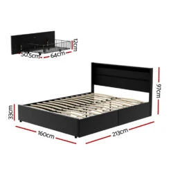 Queen Package | Dunelight LED Bed Black & Devon Euro Top Mattress (Medium) -Home Luxe Store BFRAME H DUNN Q BK ABC 203201 01 543012a8 8689 4454 98f5 158957d49504