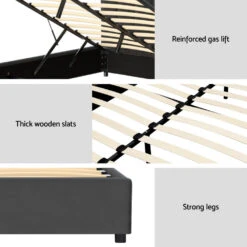 Fion Double Velvet Storage Bed - Grey -Home Luxe Store BFRAME H FION D GY ABC 223155 05