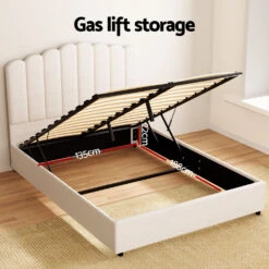 Fion Double Boucle Storage Bed - Cream White -Home Luxe Store BFRAME H FION D WH ABC 190316 05