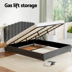 Fion King Velvet Storage Bed - Grey -Home Luxe Store BFRAME H FION K GY ABC 223142 03