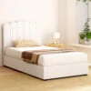 Fion King Single Boucle Storage Bed - Cream White