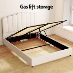 Fion Queen Boucle Storage Bed - Cream White -Home Luxe Store BFRAME H FION Q WH ABC 190315 05