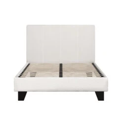 Coogee King Single Bed Frame Cuddly White Bouclé -Home Luxe Store BFRAME H NEO KS TED AB 61287 02