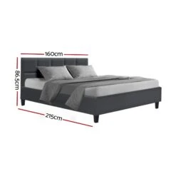 Bondi Queen Bed Frame Charcoal -Home Luxe Store BFRAME H TINO Q CA AB 21371 02