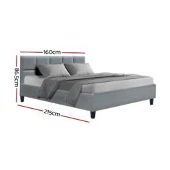 Bondi Queen Bed Frame Grey -Home Luxe Store BFRAME H TINO Q GY AB 21363 02