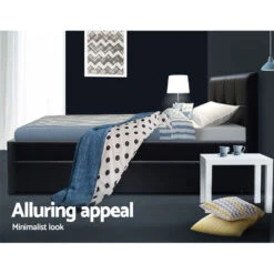 Eden King Single Trundle Bed Black -Home Luxe Store BFRAME H TRUN KS BK ABC 21637 03