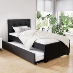 Eden King Single Trundle Bed Black