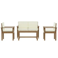 4 Seater Acacia Wood Lounge Setting -Home Luxe Store FF B SOFA BR AB 64374 02