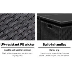 Outdoor Dining Set 5 Piece Wicker Table Chairs Setting Black -Home Luxe Store FF DINING 5SET BK 5311 05