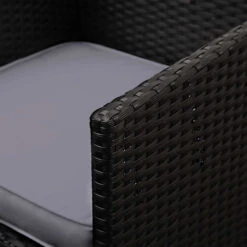 Outdoor Dining Set 5 Piece Wicker Table Chairs Setting Black -Home Luxe Store FF DINING 5SET BK 5311 06