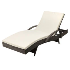 Bianca Outdoor Sun Lounger Chair With Cushion - Grey