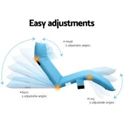 Adjustable Beach Sun Pool Lounger - Blue -Home Luxe Store FLOOR OUT 0302 BU 05